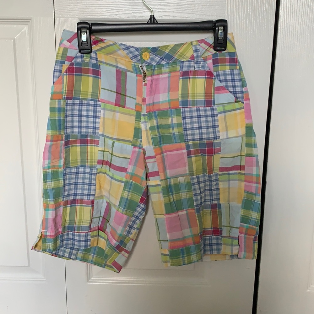 all color plaid capris
